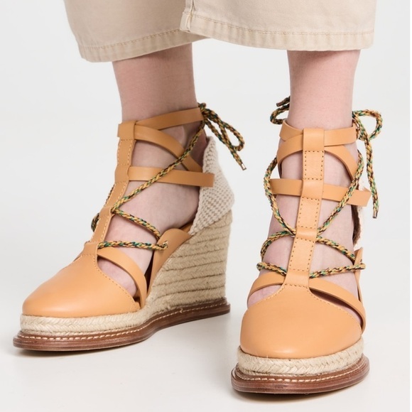 Ulla Johnson Concha Twisted Rope Espadrille Wedges in Chamomile Sz 41 - Picture 6 of 17